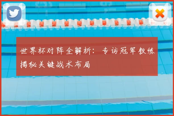 世界杯对阵全解析：专访冠军教练揭秘关键战术布局